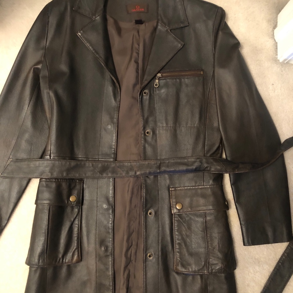 Danier brown de stressed leather jacket